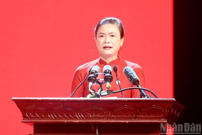Bí thư Đảng ủy Trung ương Hội Chữ thập Đỏ Việt Nam, Chủ tịch Hội Chữ thập Đỏ Việt Nam Đỗ Thị Thu Thảo phát biểu tại Đại hội.