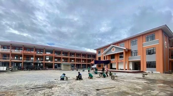 Trường nội trú liên cấp xã biên giới Thanh Nưa (tỉnh Điện Biên) đã cơ bản hoàn thành.