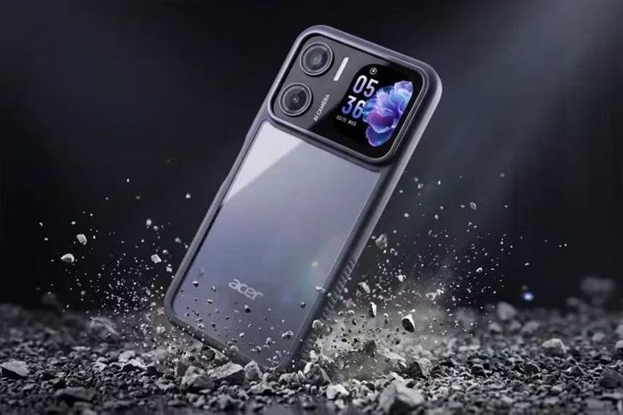 Bạn hiếm khi thấy một chiếc điện thoại có màn hình ở mặt lưng, và thường chỉ xuất hiện trên các mẫu flagship đắt tiền. Acer Sospiro A15 mang tính năng này xuống phân khúc giá rẻ.