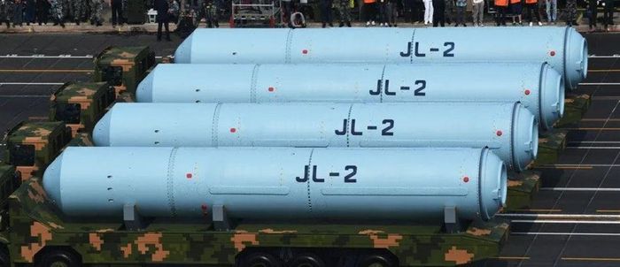 Tên lửa đạn đạo phóng từ tàu ngầm JL-2. Ảnh: PLA/missilethreat.csis.org