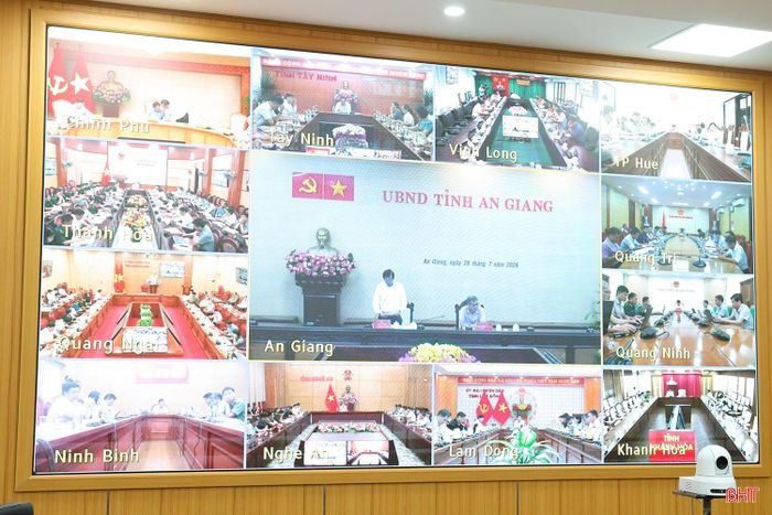  Hội nghị được trực tuyến đến các địa phương ven biển. Ảnh chụp màn hình. 