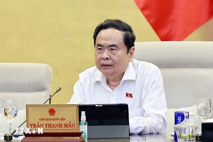 Chủ tịch Quốc hội Trần Thanh Mẫn phát biểu. (Ảnh: Doãn Tấn/TTXVN)