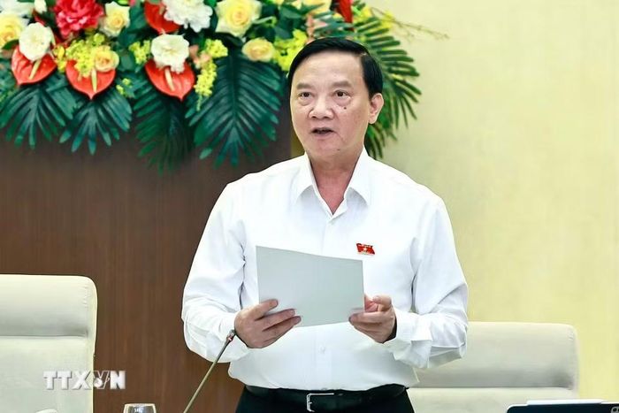 Phó Chủ tịch Quốc hội Nguyễn Khắc Định phát biểu. (Ảnh: Doãn Tấn/TTXVN)