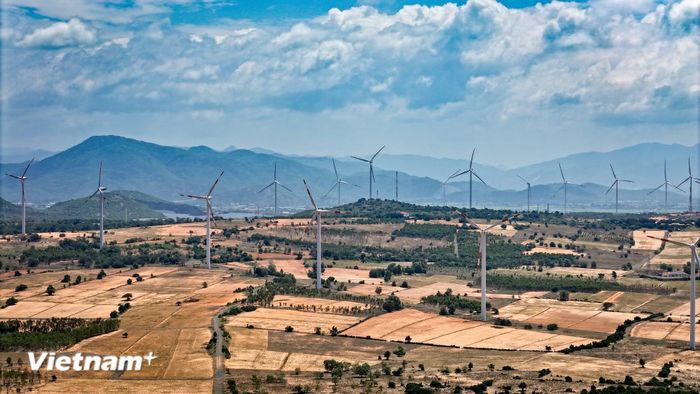 Điện gió tại tỉnh Lâm Đồng. (Ảnh: Hoài Nam/Vietnam+)