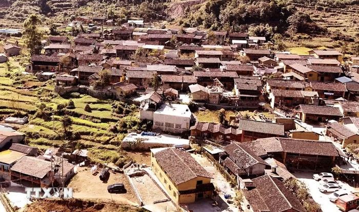 Một góc không gian văn hóa làng du lịch tốt nhất thế giới - Lô Lô Chải (Lũng Cú, Tuyên Quang). (Ảnh: Đức Thọ/TTXVN)