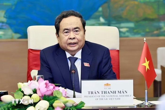 Chủ tịch Quốc hội Trần Thanh Mẫn phát biểu. (Ảnh: Doãn Tấn/TTXVN)