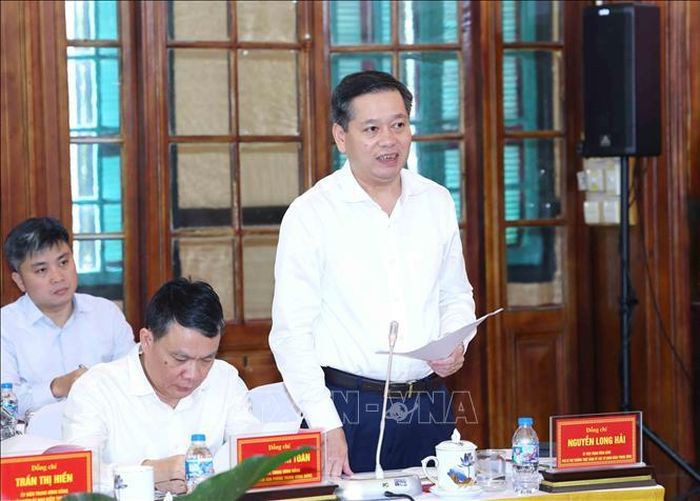 Đồng chí Nguyễn Long Hải, Ủy viên Trung ương Đảng, Phó Bí thư Thường trực Đảng ủy các cơ quan Đảng Trung ương phát biểu tại hội nghị. Ảnh: Phương Hoa/TTXVN