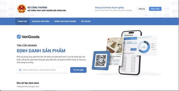 Hệ thống truy xuất nguồn gốc hàng hóa của Bộ Công Thương được vận hành tập trung tại địa chỉ www.verigoods.vn.
