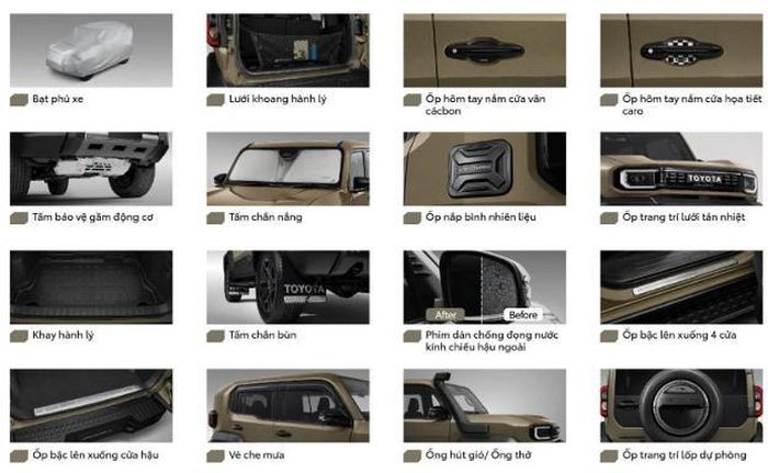 Các phụ kiện chính hãng Toyota dành cho mẫu xe Land Cruiser FJ (Ảnh: TMV).