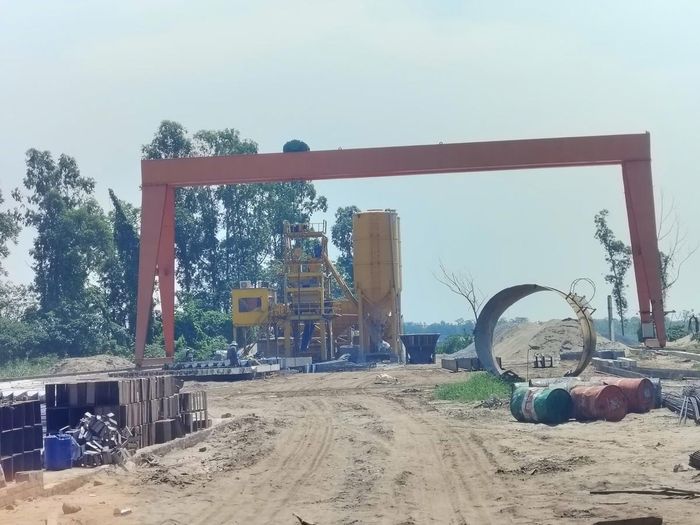 Khu vực sản xuất cấu kiện bê tông tại Công ty Cổ phần Vân Đức