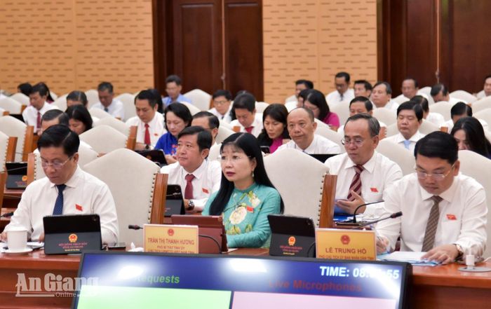 Các đồng chí lãnh đạo tỉnh An Giang dự kỳ họp.