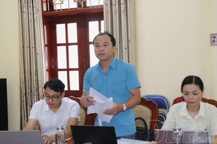 Đại diện xã Tuần Giáo phát biểu tại buổi làm việc.