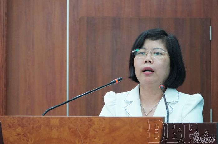 Phó Trưởng ban Tuyên giáo và Dân vận Tỉnh ủy Trần Thị Lan Hương định hướng tuyên truyền thời gian tới.