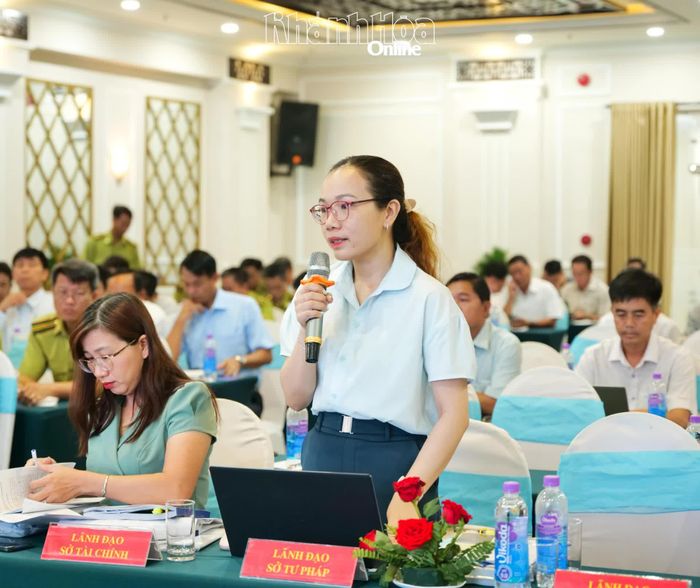 Đại diện Sở Tư pháp phát biểu tại hội nghị.