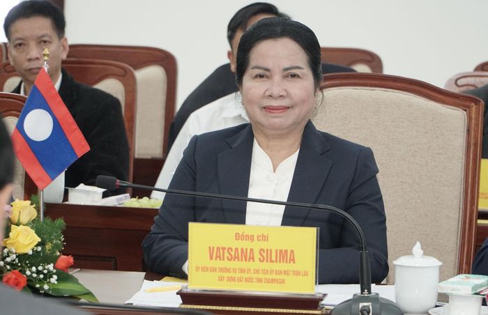 Đồng chí Vadsana Silima, Ủy viên Ban Thường vụ Tỉnh ủy, Chủ tịch Ủy ban Mặt trận Lào xây dựng đất nước tỉnh Champasak