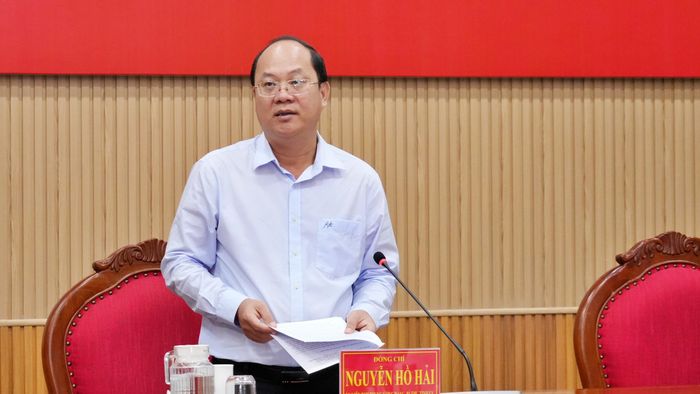 Ông Nguyễn Hồ Hải, Bí thư Tỉnh ủy Cà Mau phát biểu chỉ đạo hội nghị.