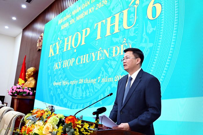 Ông Nguyễn Đức Tâm, tân Chủ tịch UBND tỉnh Quảng Ngãi phát biểu tại kỳ họp. Ảnh Nguyễn Đăng Lâm