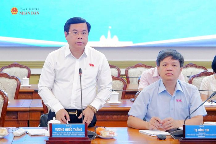 ĐBQH hoạt động chuyên trách tại Ủy ban Khoa học, Công nghệ và Môi trường Vương Quốc Thắng phát biểu