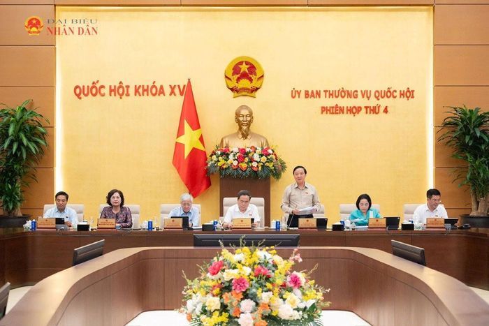 Phó Chủ tịch Quốc hội Nguyễn Khắc Định phát biểu. Ảnh: Hồ Long