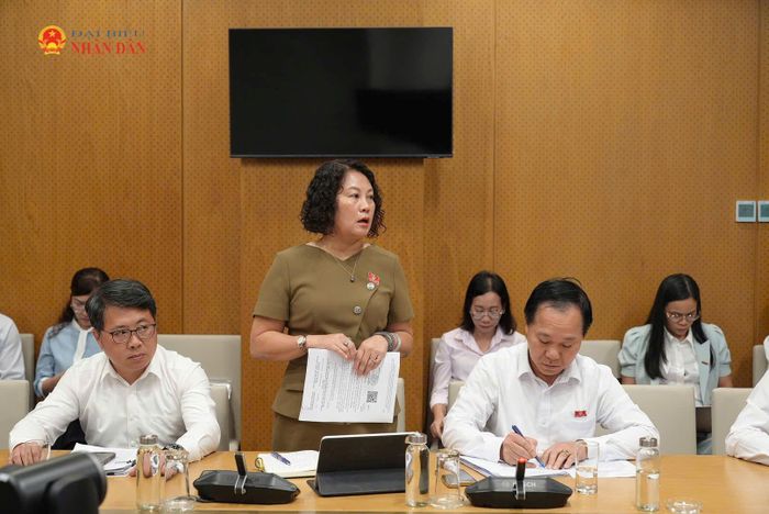 Đại biểu phát biểu ý kiến thảo luận. Ảnh: Nguyễn Ánh