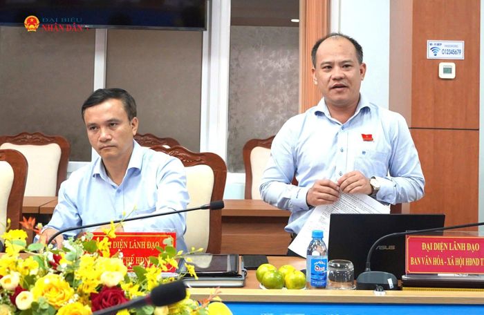 Đại diện Ban Văn hóa - Xã hội HĐND tỉnh phát biểu tại cuộc làm việc