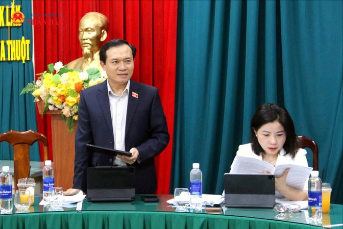 Giám đốc Sở Khoa học và Công nghệ, đại biểu Quốc hội Bùi Thanh Toàn phát biểu tại buổi làm việc