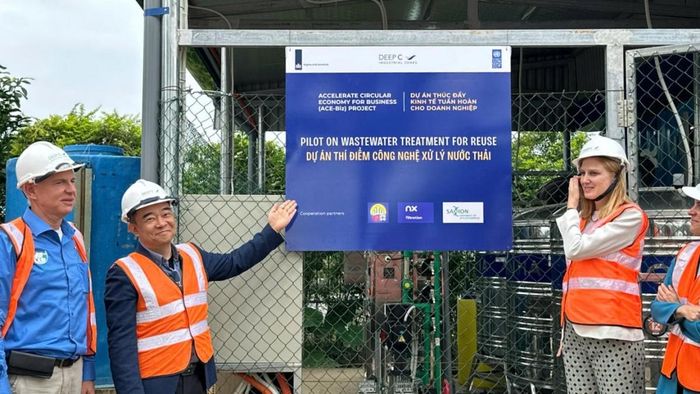 Dự án thí điểm tái sử dụng nước thải công nghiệp tại KCN DEEP C Hải Phòng 2, thuộc khuôn khổ Dự án Thúc đẩy Kinh tế Tuần hoàn cho Doanh nghiệp (ACE-Biz). Ảnh: UNDP.