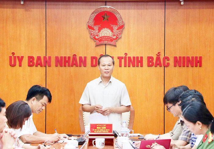 Đồng chí Mai Sơn, Phó Chủ tịch Thường trực UBND tỉnh, Trưởng Ban Chỉ đạo Đại hội TDTT tỉnh Bắc Ninh phát biểu kết luận hội nghị.