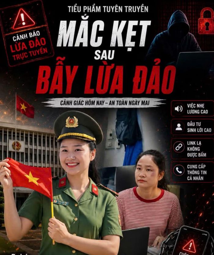 Tiểu phẩm tuyên truyền "Mắc kẹt sau bẫy lừa đảo" do Ban Phụ nữ Công an tỉnh Khánh Hòa dàn dựng.