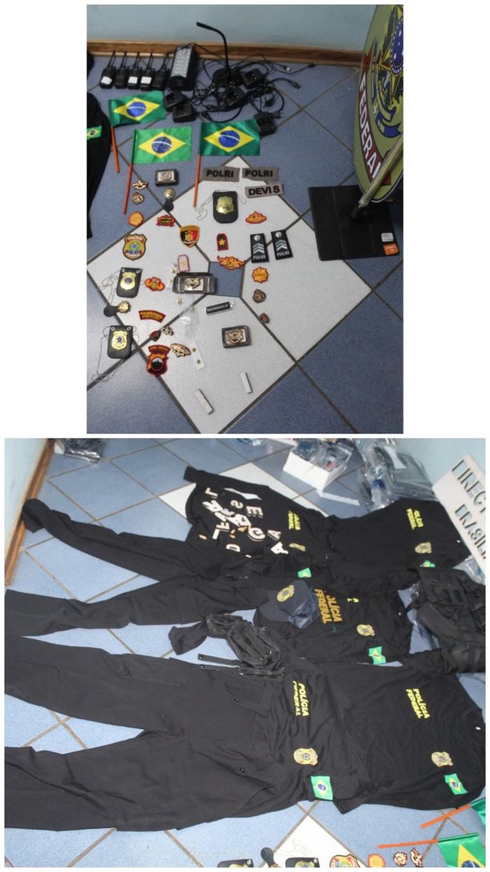 Quân trang giả cảnh sát Brazil được thu giữ tại Eswatini. Ảnh: INTERPOL