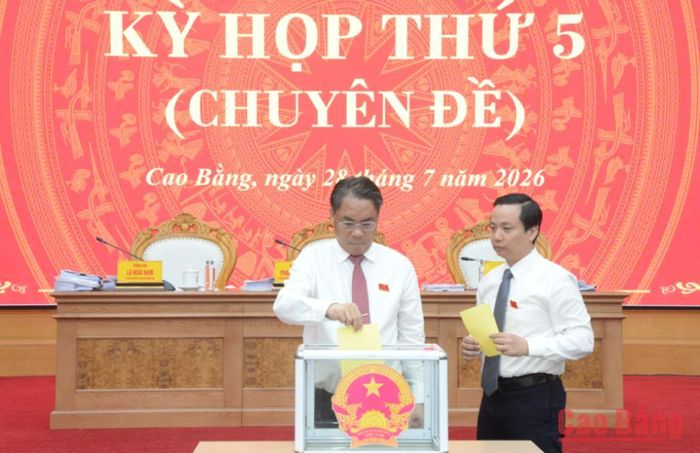 Các đại biểu bỏ phiếu bầu Phó Chủ tịch UBND tỉnh, nhiệm kỳ 2026 - 2031.