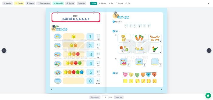 Bộ SGK điện tử trên Học Liệu Số tích hợp nhiều tính năng hỗ trợ học tập.