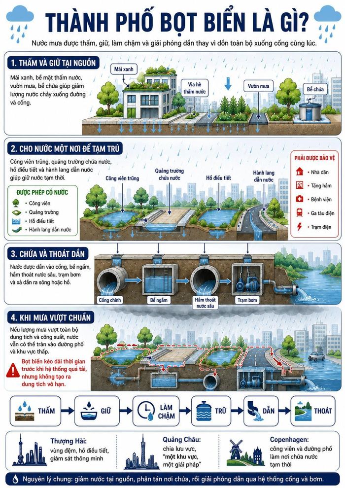 Mô hình thoát nước ở thành phố “bọt biển”
