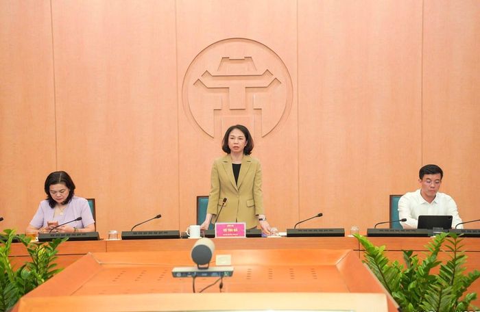 Phó Chủ tịch UBND thành phố Hà Nội Vũ Thu Hà phát biểu tại hội nghị. Ảnh: Linh Phạm