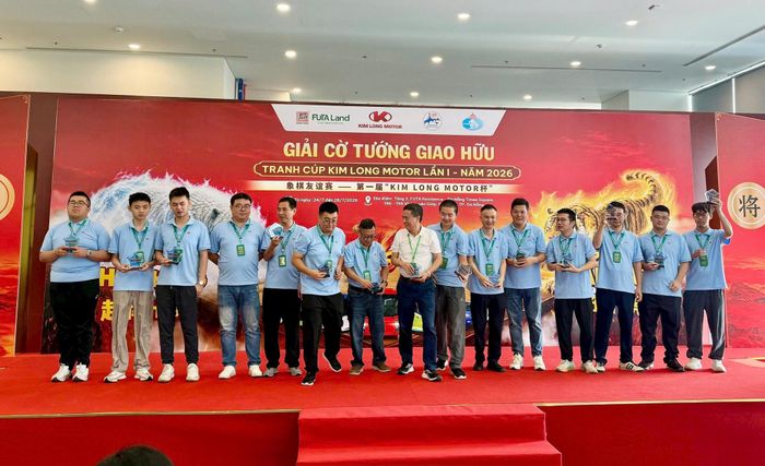 Đội "Quảng Đông Thập Hổ" vô địch Giải cờ tướng giao hữu quốc tế Cúp Kim Long Motor 2026. Ảnh: BTC
