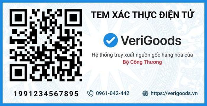 Tem xác thực điện tử của Bộ Công Thương. Nguồn: Bộ Công Thương