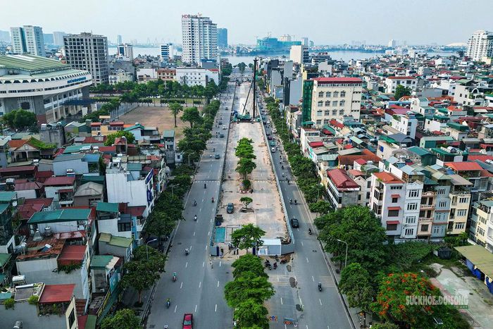 Khu vực thi công nhìn từ trên cao. Ảnh: T.Anh