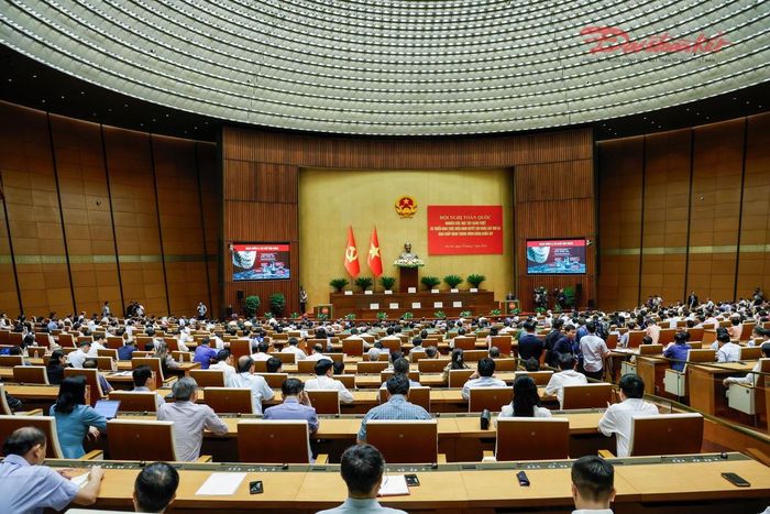Toàn cảnh hội nghị tại điểm cầu trung tâm - Hội trường Diên Hồng, Nhà Quốc hội (Hà Nội). Ảnh: Quang Vinh