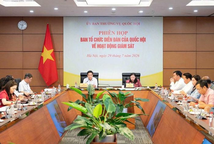 Phiên họp Ban Tổ chức Diễn đàn của Quốc hội về hoạt động giám sát ngày 29.7 - Ảnh: Minh Khuê