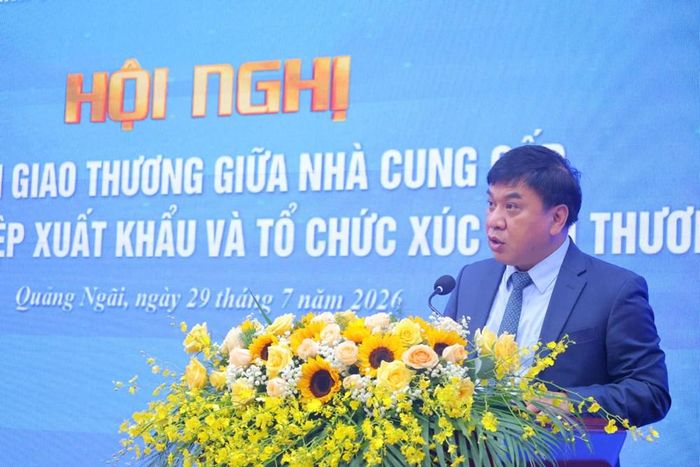 Ông Lê Hoàng Tài, Phó Cục trưởng Cục Xúc tiến thương mại phát biểu tại Hội nghị
