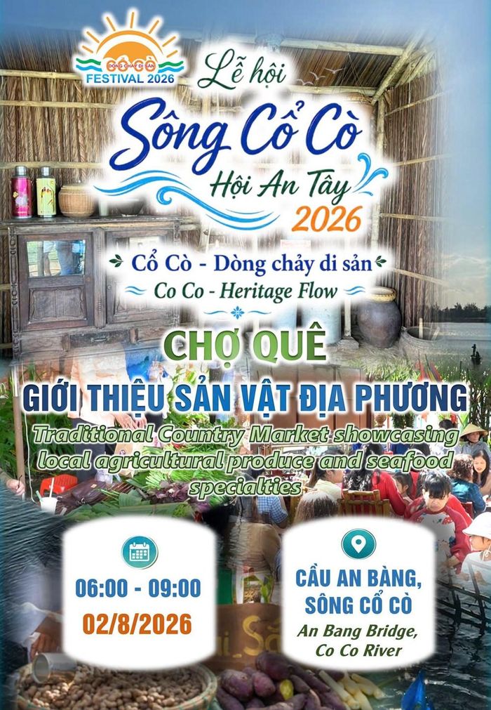 Chợ quê sản vật địa phương sẽ mang lại cho du khách những trải nghiệm về miền ký ức phiên chợ xứ Quảng xưa mộc mạc với nhiều sản vật địa phương