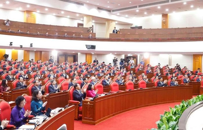 Các đại biểu tham dự Hội nghị lần thứ ba Ban Chấp hành Trung ương Đảng khóa XIV. Ảnh: Thống Nhất – TTXVN
