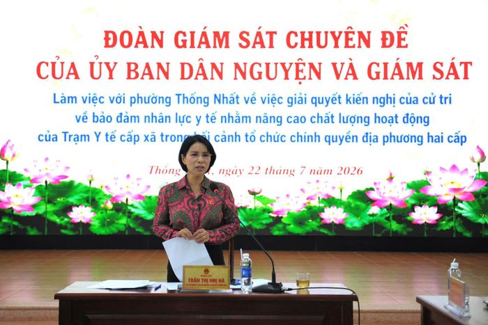 Phó Chủ nhiệm Ủy ban Dân nguyện và Giám sát Trần Thị Nhị Hà phát biểu kết luận