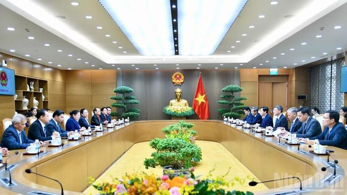 Quang cảnh buổi tiếp. (Ảnh: THANH GIANG) 