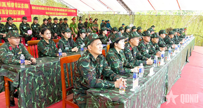  Các đại biểu theo dõi thực binh. 