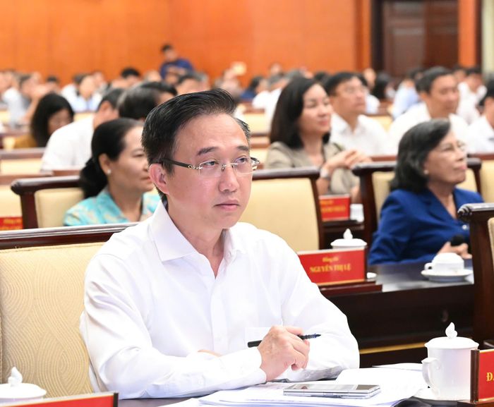  Phó Bí thư Thành ủy TPHCM Đặng Minh Thông dự hội nghị. Ảnh: Việt Dũng 