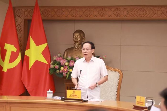 Phó Thủ tướng Lê Tiến Châu phát biểu tại buổi làm việc.