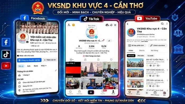  Các trang truyền thông đa nền tảng của VKSND Khu vực 4 TP Cần Thơ