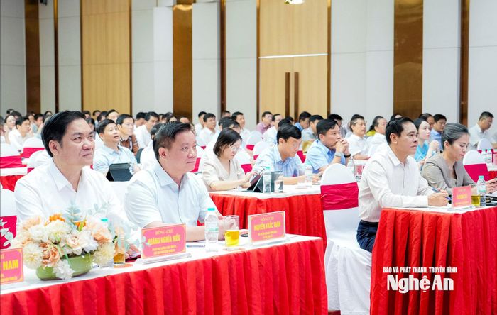 Toàn cảnh điểm cầu tỉnh Nghệ An. Ảnh: Pham Bằng