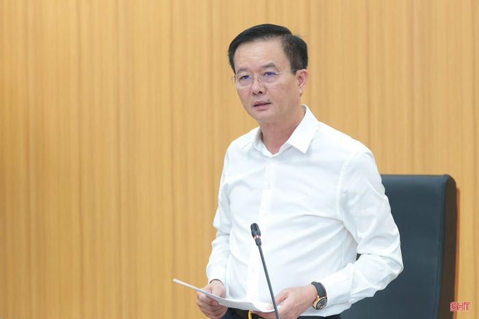Phó Chủ tịch Thường trực UBND tỉnh Trần Báu Hà phát biểu tại hội nghị.